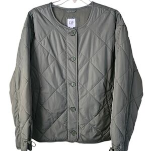 GAP Women's Puffer Jacket - Sage Green